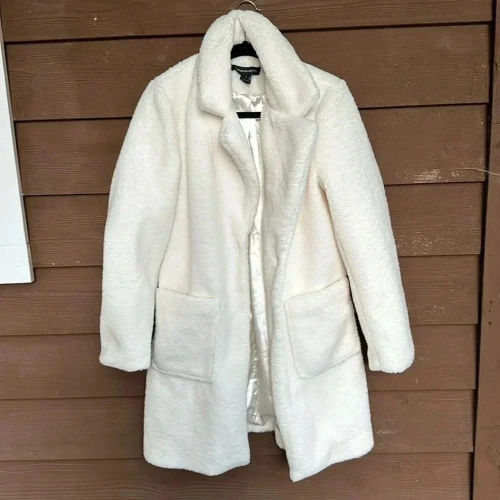 French Connection light cream colored coat size small